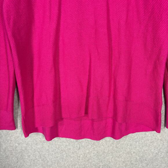 Gap Sweater Womens Large Pink Waffle Textured Preppy Classic Casual Basic Career - Picture 4 of 12